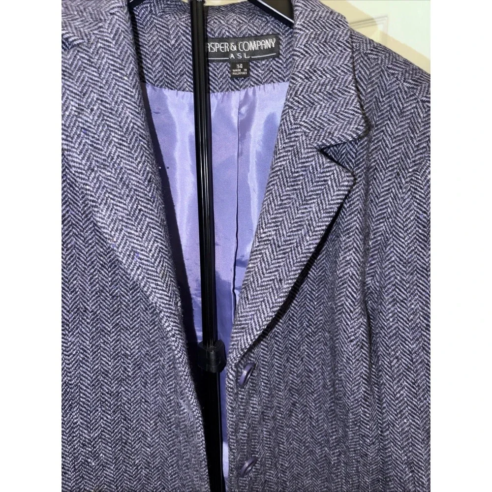 Vintage Kasper & Company A.S.L. 14 Wool 70% Nylon 30% Dark Academia Professional